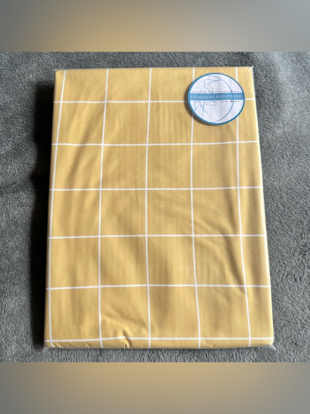 NWT! Standard Infant Changing Pad Cover- Yellow Gingham Plaid